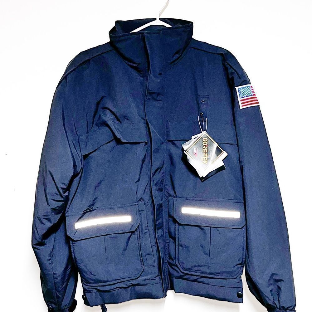 NWT Flying Cross Layertech GTXA Goretex Reflective Uniform Jacket Navy Sz Mens M